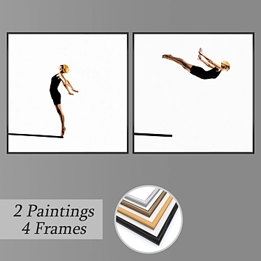 Artistic Collection: Wall Paintings Set 3D model image 1 