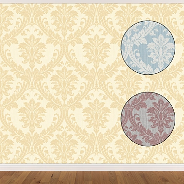 Seamless Wallpaper Set: 3 Colors 3D model image 1 