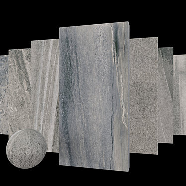 Santorini Fume Stone Set: Multi-Texture Tiles 3D model image 1 
