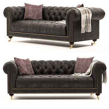 Luxury Chesterfield Sofa: Authentic Design 3D model image 1 