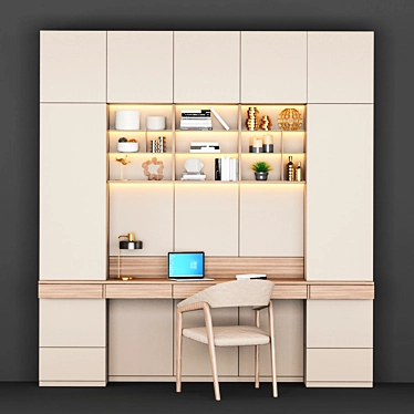 Modular Workplace Furniture Set 3D model image 1 