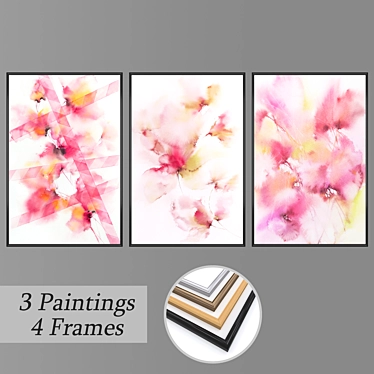 Contemporary Wall Art Set 3D model image 1 