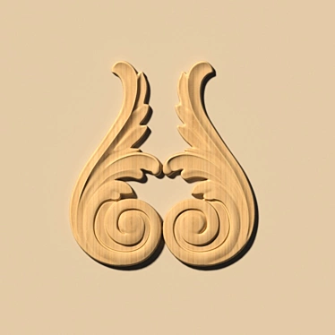 Wooden CNC Decor Element 3D model image 1 