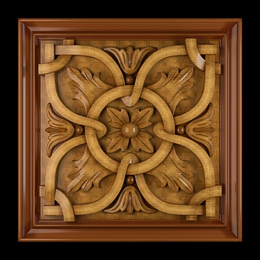 Elegant Gilded Wood Panel 3D model image 1 