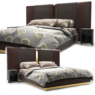 Elegant Rugiano Bed: Stylish Design 3D model image 1 