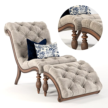 Elegant Celya Chaise Lounge: Ultimate Comfort & Style 3D model image 1 
