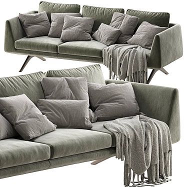 Hepburn De La Espada 225: Timeless Luxury Sofa 3D model image 1 