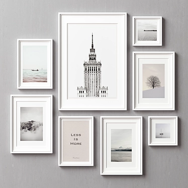 Versatile Set of 8 Picture Frames 3D model image 1 