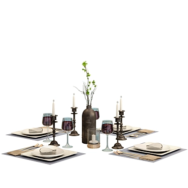 Modern 2-Piece Table Set 3D model image 1 