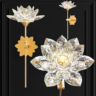 Lotus Crystal Wall Lamp: Elegant and Contemporary 3D model image 1 