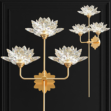 Title: Lotus Flower Crystal Sconce 3D model image 1 