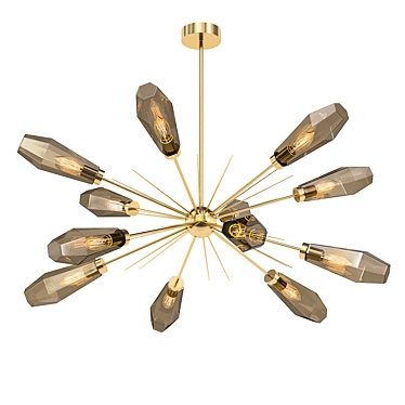 Smoky Elegance Glass Chandelier 3D model image 1 