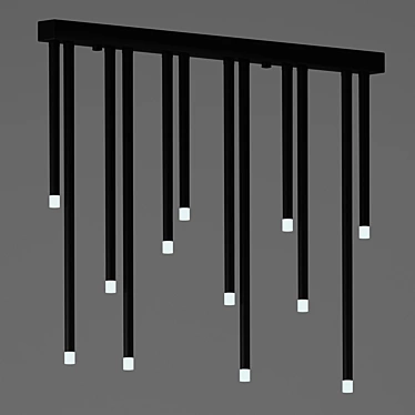 RHA-Black: Stylish Luminaire on Racks 3D model image 1 