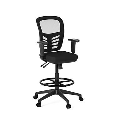 Black Articulate Drafting Stool 3D model image 1 