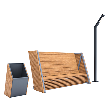 Park Bench Set 3D model image 1 