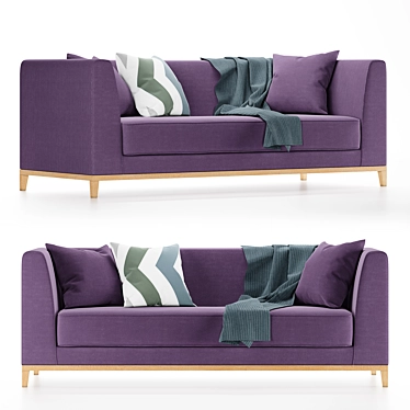 Elegant Lilas Blomma Sofa 3D model image 1 