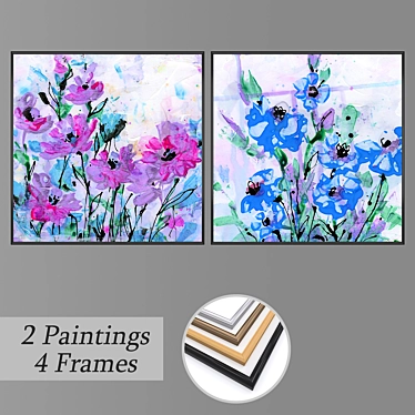 Elegant Wall Art Set with Multiple Frames 3D model image 1 