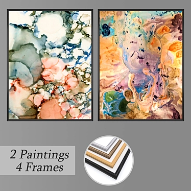 Abstract Art Set with Multiple Frame Options 3D model image 1 