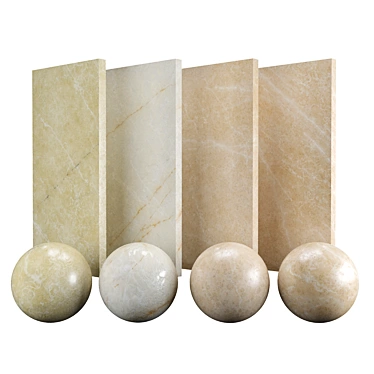 Marble Beige Pavonazzo Texture: 3D Model with PBR Materials 3D model image 1 