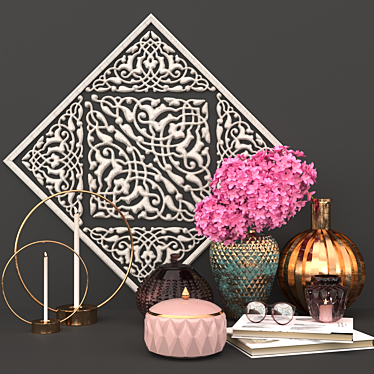 Elegant Decor Set 0002 3D model image 1 