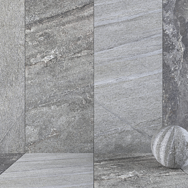 Santorini Gray Stone Wall Tiles 3D model image 1 