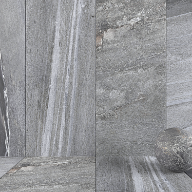 Santorini Gray Stone Wall Set 3D model image 1 