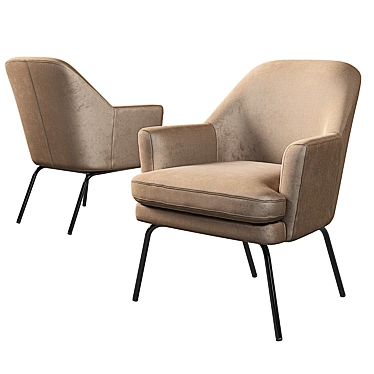 Chisa Armchair: Compact and Stylish 3D model image 1 