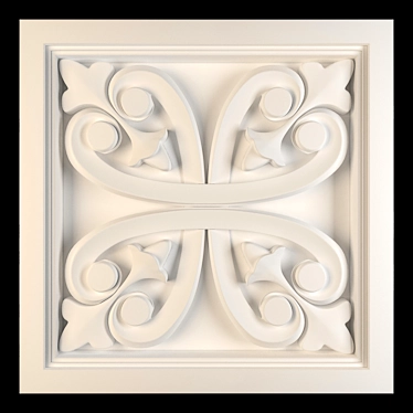 Elegant Gypsum Gold Wall Panel 3D model image 1 