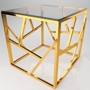 Modern Metal Glass Coffee Table: Garda 3D model image 1 