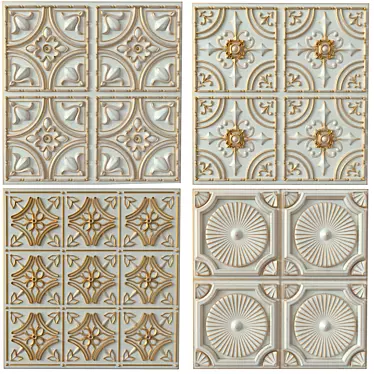 3D Decorative Panels Set 3D model image 1 