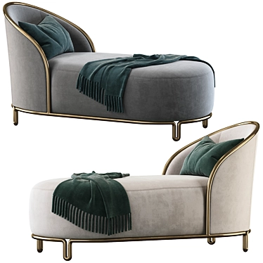 Elegant PIPE Chaise Lounge 3D model image 1 