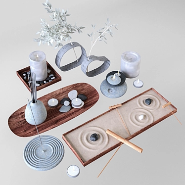 Serene Zen Garden Decor Set 3D model image 1 