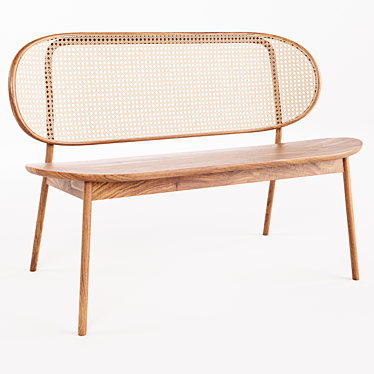 Rattan Bench: Cane Collection 3D model image 1 