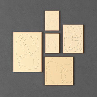 5 Frame Collection: Assorted Sizes & Textures 3D model image 1 