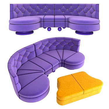 Cozy Comfort: Sofa Croissant 3D model image 1 