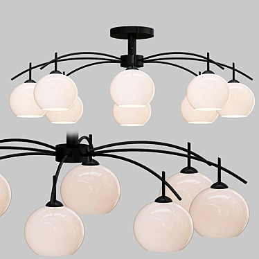 LOFT Nordic Ceiling 2 - Modern Glass and Metal Ceiling Lamp 3D model image 1 