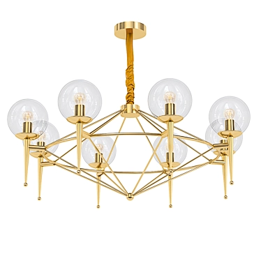 Regal Gold Chandelier - Illuminate Elegantly 3D model image 1 