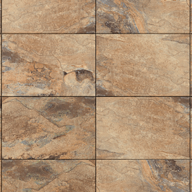 Key Stone Brown Stone Wall Tiles 3D model image 1 