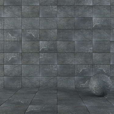 Anthracite Stone Wall Tiles: MOJO Collection 3D model image 1 