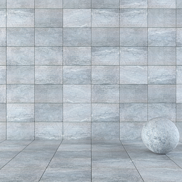 Mojo Gray Stone Wall Tiles - 3D Textured Set 3D model image 1 