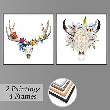 Modern Wall Art Set 3D model image 1 