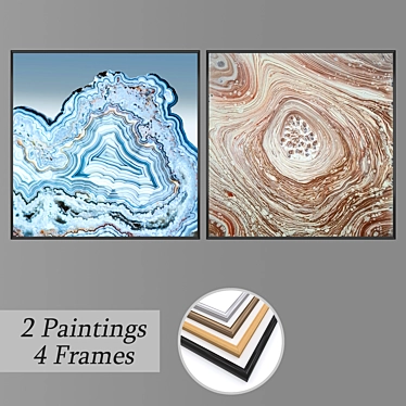 Modern Wall Art Set - No. 1454 3D model image 1 