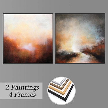 Elegant Wall Art Set with Multiple Frames 3D model image 1 