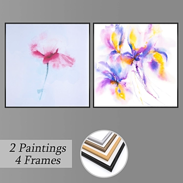 Versatile Wall Paintings Set 3D model image 1 