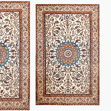 Exquisite Hand-Woven Persian Rug 3D model image 1 