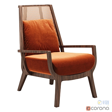 Elegant Kaya Lounge Armchair 3D model image 1 