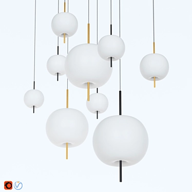 Elegant Kushi Ceiling Lamp 3D model image 1 