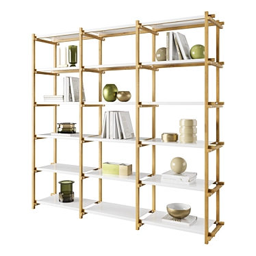 Hay Woody High Shelves: Contemporary Oak 3D model image 1 