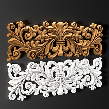 Elegant Wooden Ornament 3D model image 1 