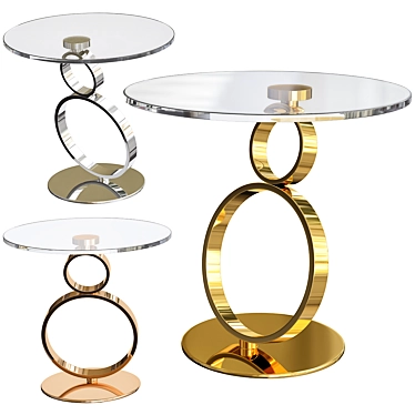 Elegant Glass Round Coffee Table 3D model image 1 